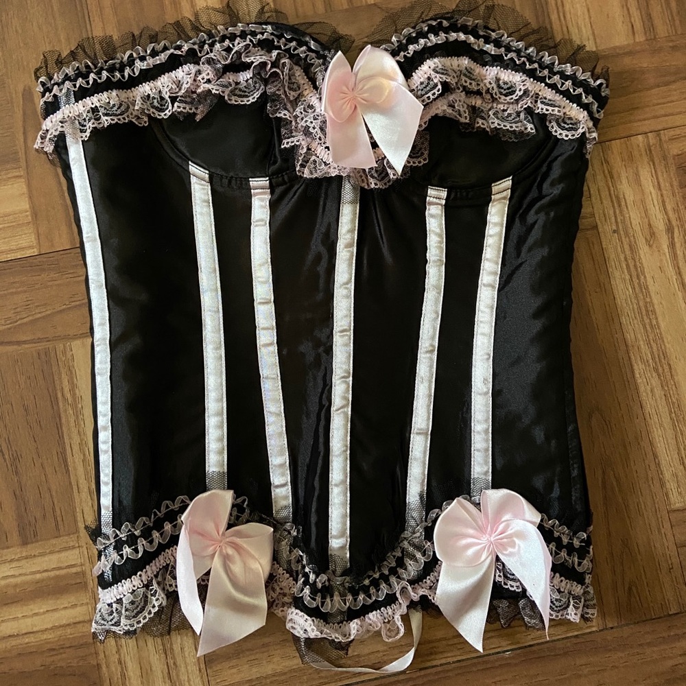 COPY - Black and Pink Lace Corset